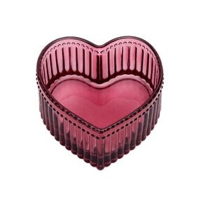Heart-Shaped Pink Glass Bowl